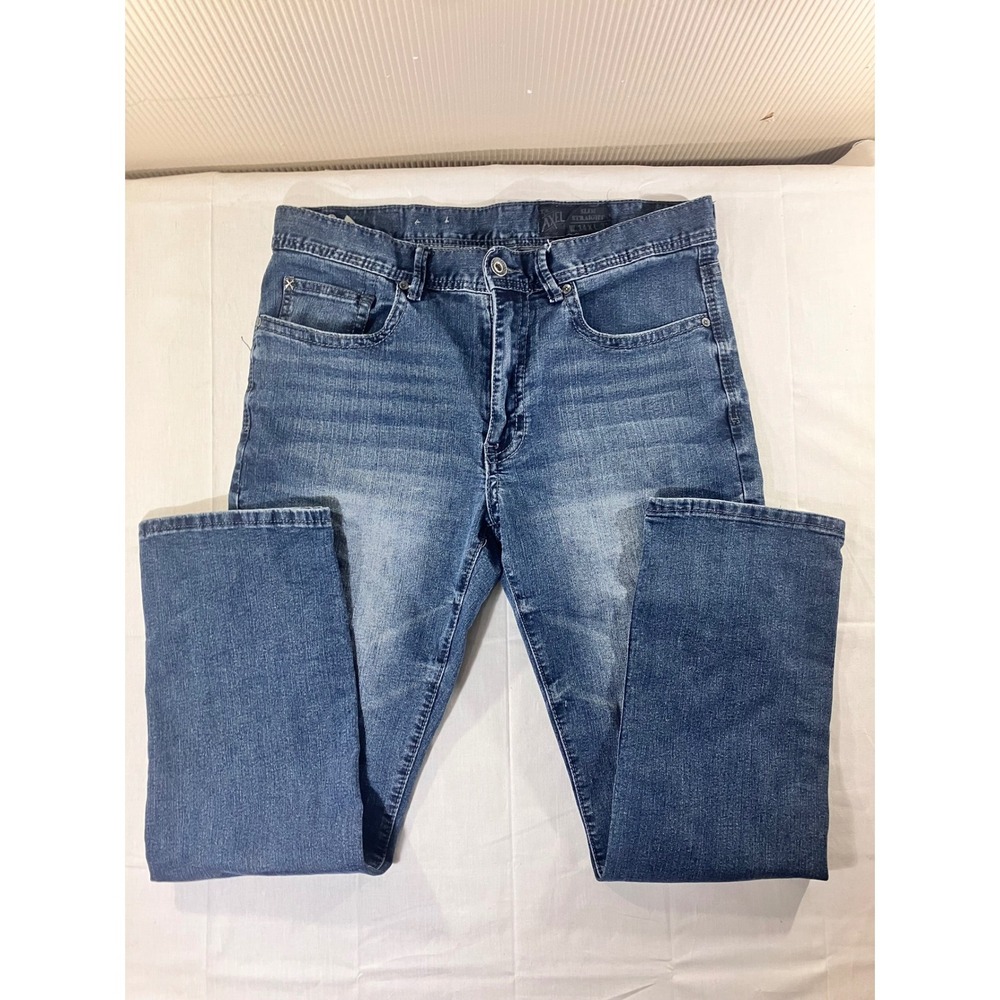 AXEL Slim Straight Mens Jeans W34 L32 Medium Wash Denim‎ Pants